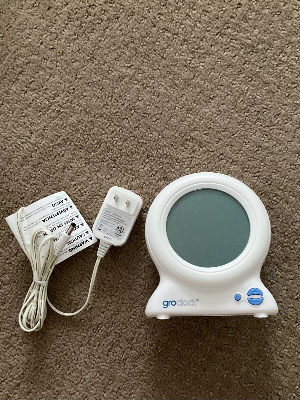 Groclock Sleep Trainer Night Light - White with Blue Accents